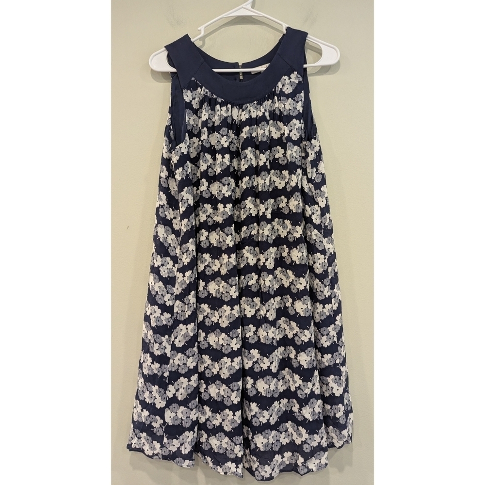Boden Blue And White Floral Viscose Sleeveless Dress Size 10